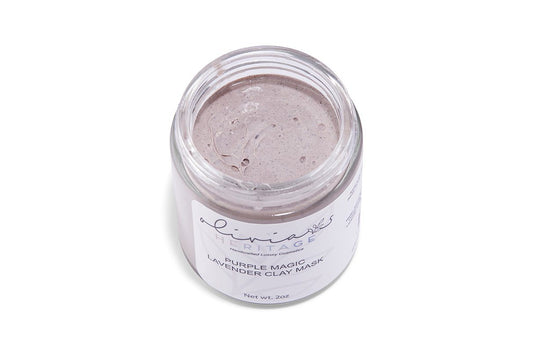 Lavender Clay Mask for Dry and Sensitive Skin, a gentle skincare treatment that hydrates and soothes while purifying, available at OliviasHeritage.com
