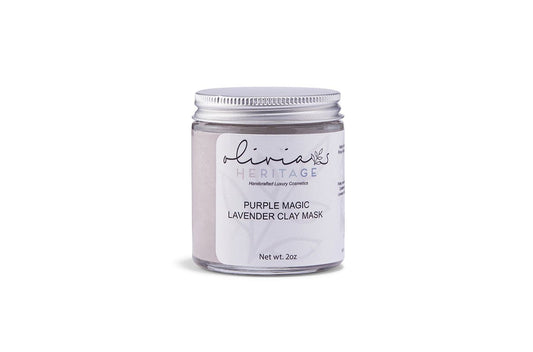 Lavender Clay Mask for Dry and Sensitive Skin, gently soothing and moisturizing while purifying the complexion