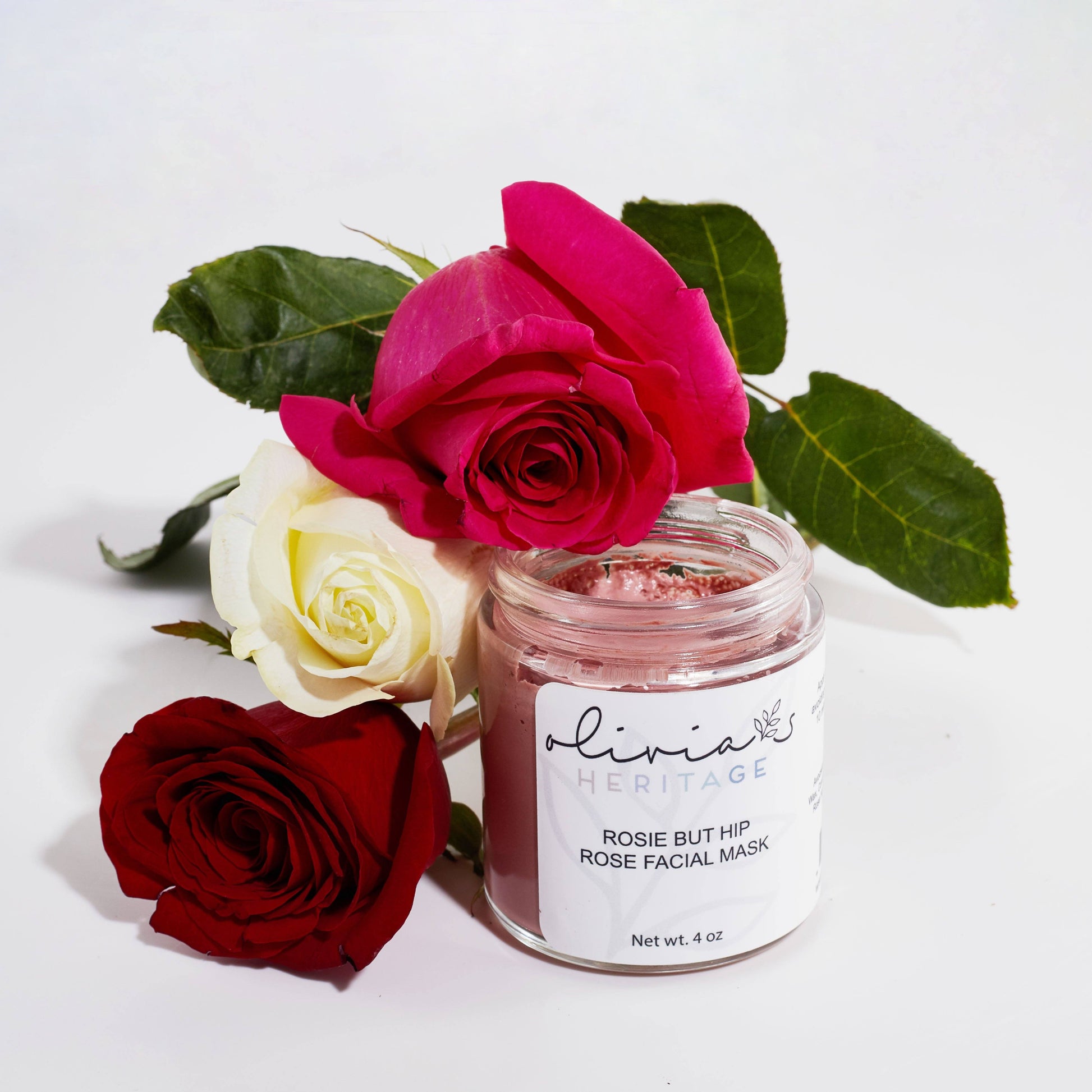 Rose Mask, a soothing skincare treatment that hydrates and calms the skin, available at OliviasHeritage.com