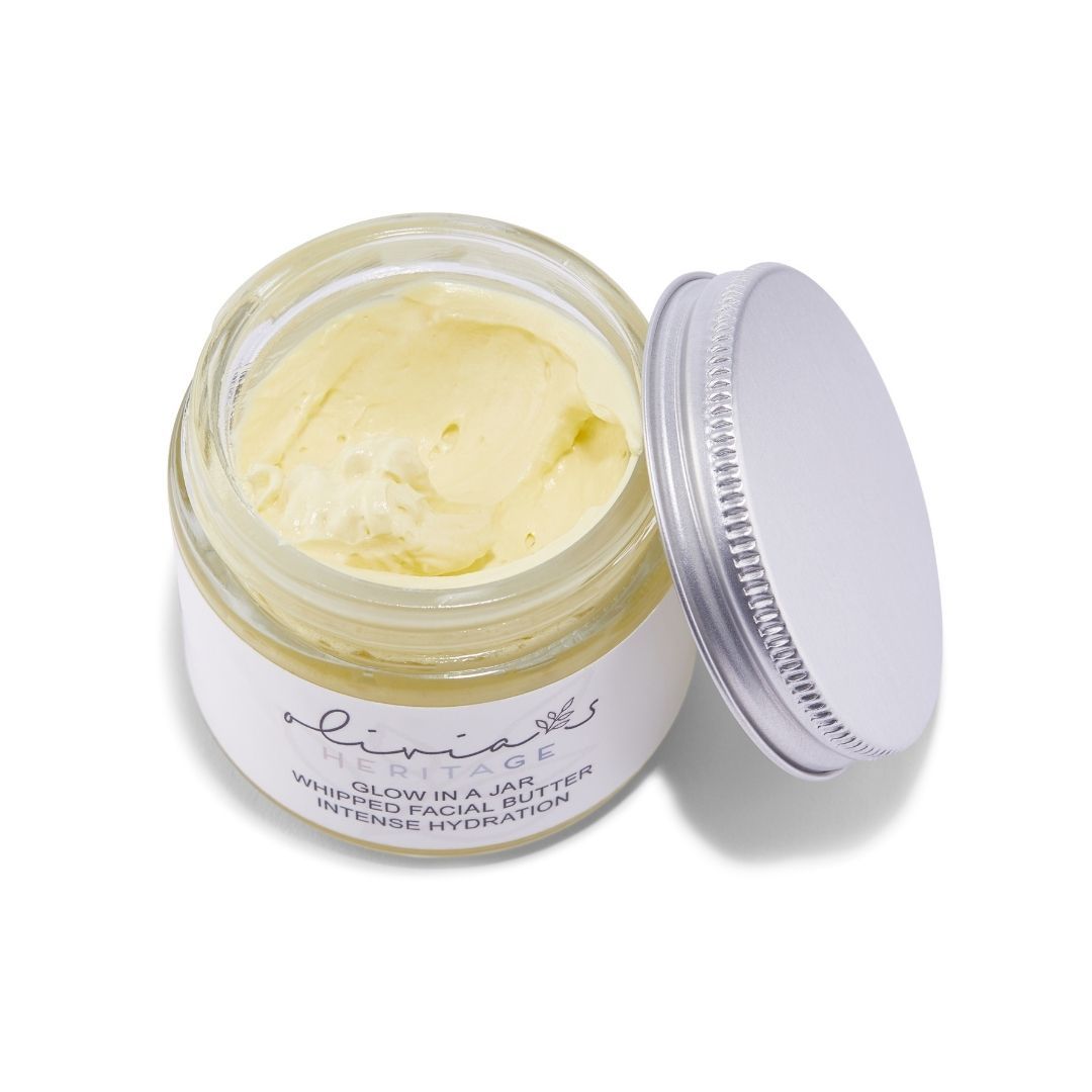 Turmeric Facial Butter, a rich and nourishing facial moisturizer that brightens and heals the skin, available at OliviasHeritage.com