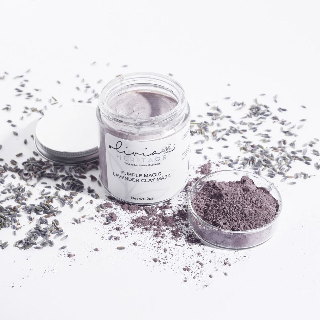 Lavender Clay Mask for Dry and Sensitive Skin Skin care OliviasHeritage.com 
